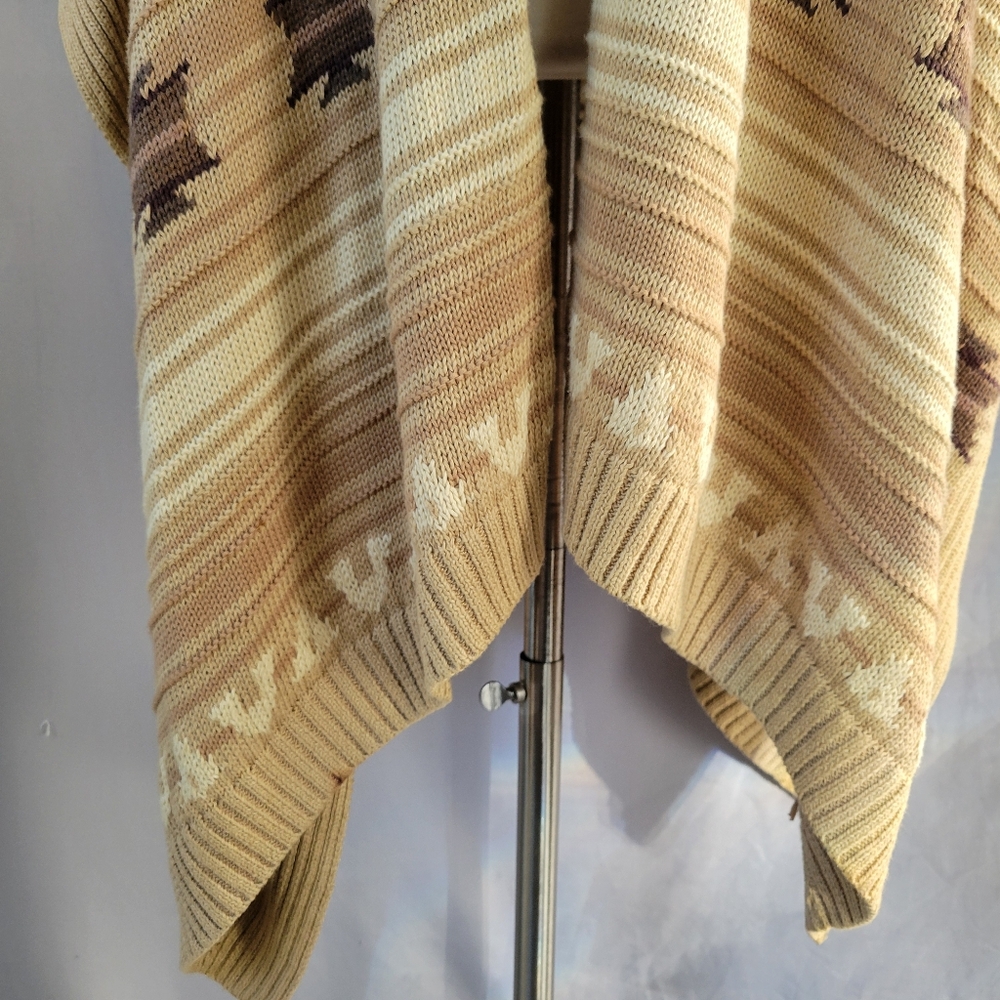 LRL Ralph Lauren Jeans Co. Aztec Southwest Cotton Linen Sweater Poncho S M - Picture 9 of 16